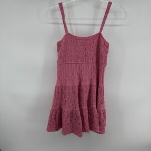 Le Lis Collection Pink Textured Smocked Tiered Mini Dress SD9594 Womens Size M